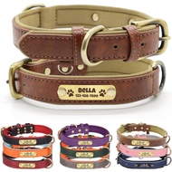 CustomLeatherCollarwithNamePlate-ส่วนบุคคลCollarforswithLaser-EngravedNameplate-PUFauxLeatherwithNeo
