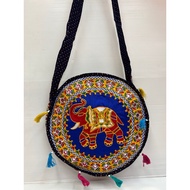 [พร้อมส่ง] กระเป๋าอินเดียทรงกลม Indian Circle Bag Elephant Bag