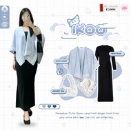 Outfit Beachbiru (Shoulder Bag + Outer Arwen + Inner Dress) Oneset Press Body Viral - RO178