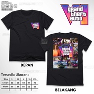Gta 6 Grand Theft Auto VI T-shirt - Gaming Gamers Tshirt Distro Cotton Combed 30s Clothes Bungkusaja