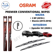 OSRAM Premier Conventional U Hook Wiper Set for Mitsubishi Xpander NC(2020+)/Mazda 3 BP(2019+)/ Bian