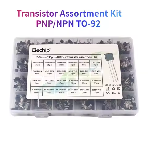 200-900PCS Transistor Assortment Kit TO-92 PNP/NPN BC327 BC337 BC557 S9014 Bipolar Junction Transist