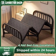 Folding Bed Foldable Bed Frame Heavy duty Double Deck Bed Folding Bed With Foam Adult Home Double Be