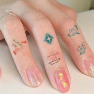 I4UE High-value ins Color Dopamine Cute Cat Goldfish Butterfly Cake Finger Tattoo Sticker