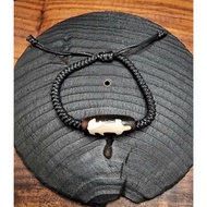 Dzi Yellow Tooth Dewi Kwan Im Fortunate Stone Blessed Old Tibetan Agate 27mm E2742