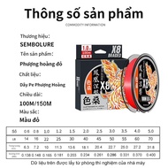 SEMBOLURE dây PE Phượng Hoàng đỏ X8 không phai màu nguyên liệu nhập khẩu Ngật Bản đường kính tiêu ch