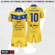 Jersey Futsal Voli BBK Kancil Warna Kuning Dri-Fit dengan Logo & Sponsor Gratis