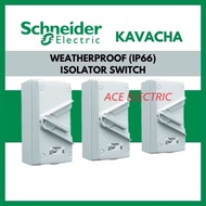 SCHNEIDER KAVACHA WHT 35A IP66 440V 3 POLE WEATHERPROOF ISOLATOR SWITCH