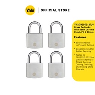 Yale Y120B 50mm Outdoor Boron Brass Padlock with Chrome Finish Y120B/50/127/4 - 4 pcs Pack