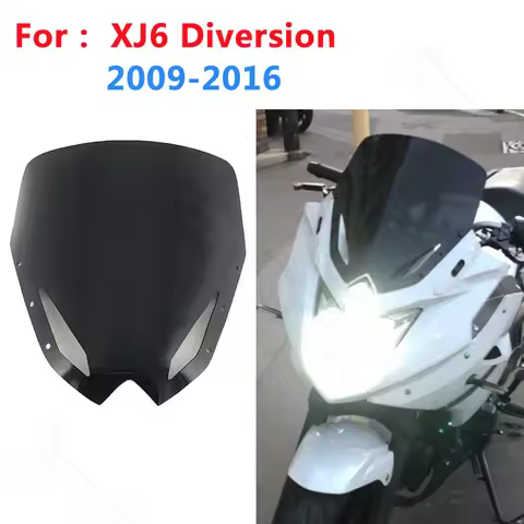 For Yamaha XJ6D XJ6 XJ 6 Diversion 2009-2016 Windscreen Windshield Wind Deflectors Front Glass Black