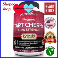 Nutrivein Tart Cherry 90 Vegan Capsules - for Pain Relief,Pain,Muscle Recovery, Flavonoids - Uric Acid Cleanse
