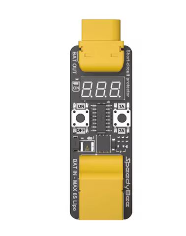 SpeedyBee Anti Short Circuit Module 4-6S 1A/2A Current Limiting Digital Display Short-Circuit Protec