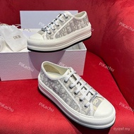 Dior Walk 'N Series Sneakers - White Canvas Embroidered Casual Women's Shoes