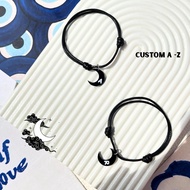 Custom Moon Letter Bracelet | AZ Letter Bracelet | Moon Acrylic Bracelet