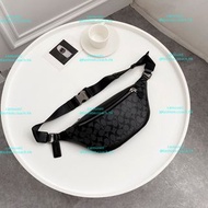 COACH 手袋 銀包 背囊 禮物   新款F78777男士腰包pvc拼進口頭層牛皮尺寸30.5×58