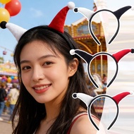 3-1Pcs Plush Funny Clown Headband - Demon Joker Hair Accessories - Dual-Color Elastic Cosplay Joker 