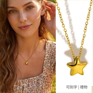 Star Necklace Lettering Necklace High-Quality Clavicle Chain 18K Gold Texture Metal Gift First Choic