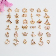 保色微镶锆石吊坠 14k Gold Inlaid Zircon Star Moon Butterfly Heart Pendant 提溜 DIY Necklace Bracelet Earrings Accessories Material