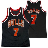 IMPORTED EMBROIDERED CLASSIC BULLS 7 TONI KUKOC BLACK BASKETBALL JERSEY