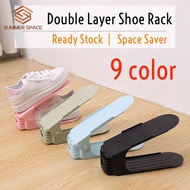 👞👞👞Colorful Plastic Shoes Rack Storage Organizer Adjustable Space-Saving Double Layer👞👞 / Sokongan Rak Kasut Jimat Ruang