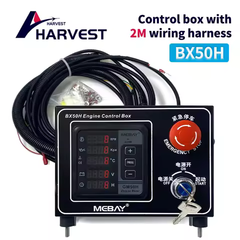 BX50H Diesel Engine Control Box Multifunctional Meter Monitor Oil Temperature Oil Pressure Water Tem