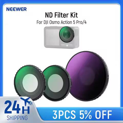 NEEWER ND Filter Kit Compatible with DJI Osmo Action 5 Pro/4, Variable ND8-32+ CPL + Black Mist Diff