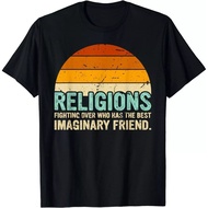 Retro Atheist Science Imaginary Friend Funny Religions T-Shirt