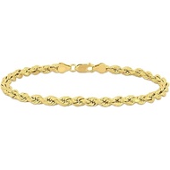Gold Rope Chain Bracelet for Men & Women – 100% Real 10k or 14k Gold, Lightweight, Premium Craftsman