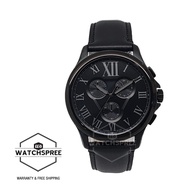 [Watchspree] Fossil Men's Monty Chronograph Black Leather Watch FS5641