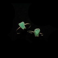 【水晶系列】祖母綠原礦 925純銀 銀戒 簡約設計 百搭戒指