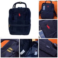 Polo RALPH LAUREN 🌟VIP限時優惠🌟 深藍色刺繡馬仔款 燈芯絨輕盈背包 旅行袋 內有夾層可放notebook/ipad 全新只有一批賣完冇補貨 (官網售約HK$1800) 🩷查詢更多