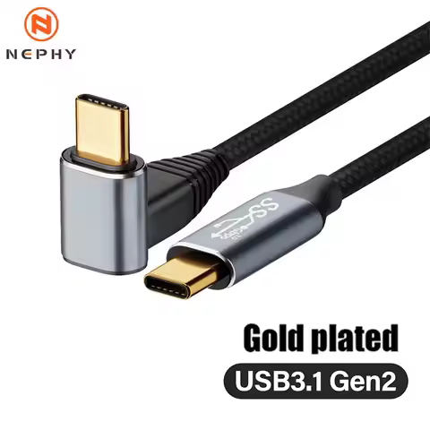 USB3.2 Gen2 Elbow Cable Ultra-high speed Thunderbolt 10Gbps USB C SSD 10Gbps Cable 5A 100W Fast Char
