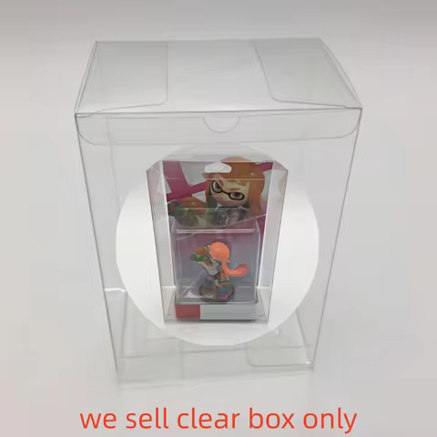 Transparent protective case for amiibo Splatoon, transparent plastic PET storage box, splashproof bo