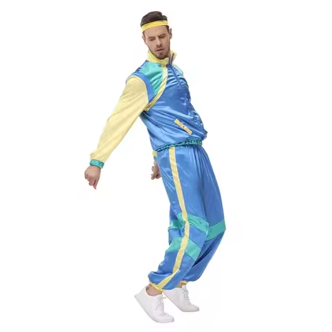 B95F 80s Tracksuit Men Women 80s 90s Outfit 80s Track Suit for Couple 90s Shell Suit