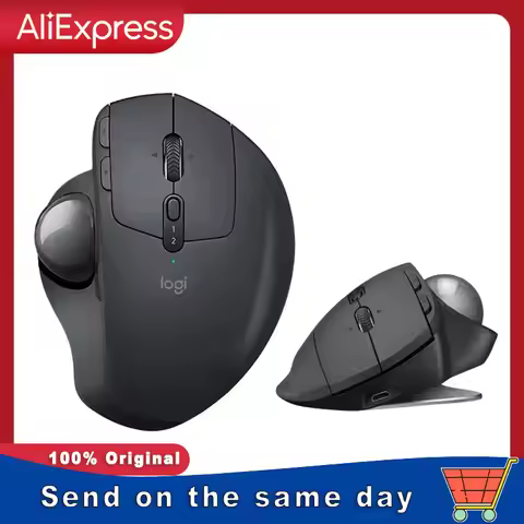 Logitech MX Ergo S Wireless Trackball Mouse Adjustable Ergonomic Design Rechargeable Bluetooth Mouse
