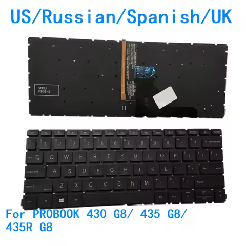 New US Russian Spanish UK Language Backlit Keyboard For HP PROBOOK 430 G8/ 435 G8/ 435R G8 Notebook 