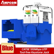 AMPCOM Giắc Cắm Keystone CAT6 Bộ Chuyển Đổi Mô-đun Keystone RJ45 UTP Bộ Ghép Nối Không Cần Dụng Cụ Đ