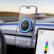 VICSEED Tesla Phone Mount【Strongest Magnet Power】Foldable Hidden Tesla Phone Holder Fit for All Phon