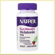 NATROL 褪黑素3MG睡眠速溶含片草莓味 FAST DISSOLVE MELATONIN STRAWBERRY FLAVOUR 3MG 90 CAPSULES