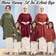 READY STOCK MY Maria Kebarung Baju Sulam Kurung Sedondon Moden Baju Raya 2025 Baju Kurung Set Ibu &A