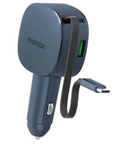 全新 Momax 車用充電器 1-MOVE⁺  60W 伸縮充電線雙接口