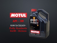 Motul - 5w30 5L API SN 8100 X-CLEAN Fully Synthetic Engine Oil - 5Liter 5w-30 API SN Minyak Enjin