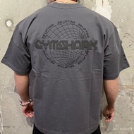 GYM.SHARK Sports Fitness T-shirt Cotton Globe Letter Casual Short Sleeve