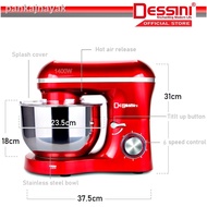 ❈DESSINI ITALY 6 Speed Electric Stand Mixer Egg Beater Blender Grinder Dough Whisk Bowl Pengadun Bancuh Telur (6.5L)