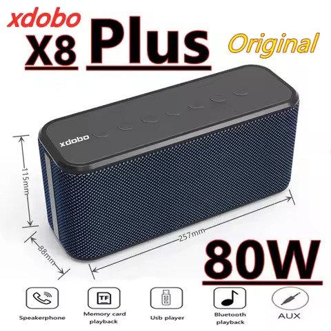 xdobo X8 Plus Bluetooth Speaker Outdoor Waterproof 80W High Power Super Bass Subwoofer TWS Stereo Su