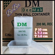 1 Dus Thinwall Dm 200Ml Container Kotak Persegi Telaris