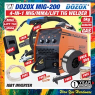 DOZOX MIG200 6 IN 1 CO2 Gas & Gas-less MIG Welding Set / Lift TIG/ MMA Inverter Welding Machine - 5K