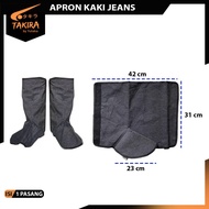 Cover shoes safety welding  jeans / apron pelindung kaki las bahan Jeans anti panas / termurah