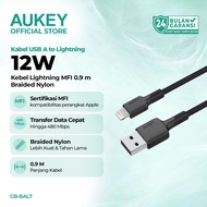 AUKEY Kabel Charger 12W USB A to Lightning MFI 1 Meter Braided Nylon CB-BAL7