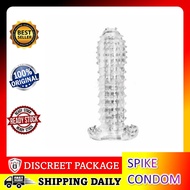 STYLE A Crystal Spike Condom Sex Toy for Men women - Washable And Safe Silicone - Kondom Berduri Tah